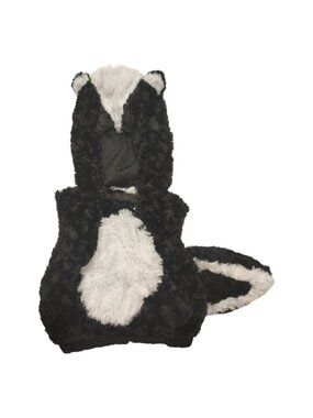 Walmart Infant Skunk Costume Top with Hood and Tail Size 12-18M